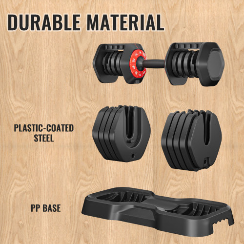 55 lb Adjustable Dumbbell — 10 Weight Settings