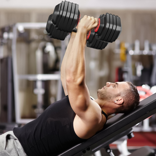 55 lb Adjustable Dumbbell — 10 Weight Settings