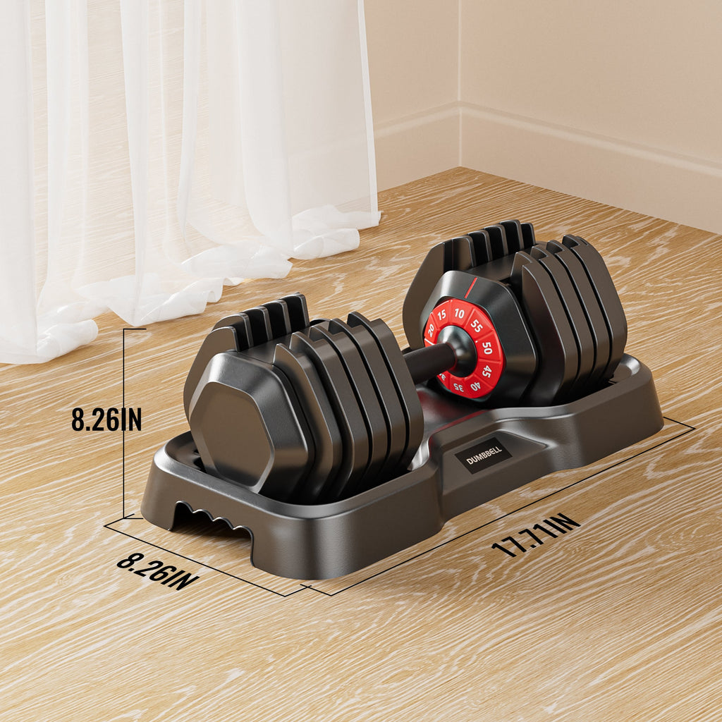 55 lb Adjustable Dumbbell — 10 Weight Settings