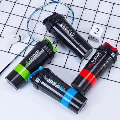 3 Layers Shaker Protein Bottle Powder Shake Cup Water Bottle Plastic Mixing Cup Body Building Exercise Bottle